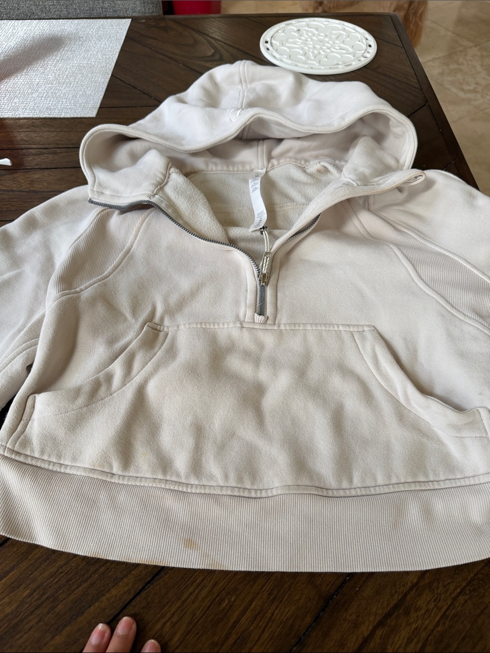 lululemon athletica Cream Half-Zip Hooded Pullover - Picture 4 of 5